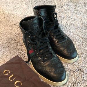 Men’s Gucci high tops guccisima 9.5 black